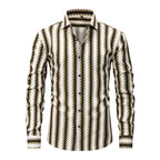 Mens Stretch Wrinkle-Free Digital-Print Plaid And Stripe Shirt