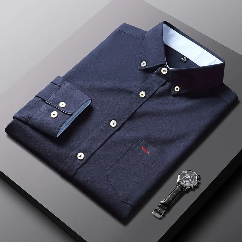 Men's Plus Size Button Down Long Sleeve Shirt