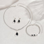 Factory Supply Wholesale Explosions Crystal Zircon Necklace Earrings Bracelet Three-piece Set Of Suit Jewelry