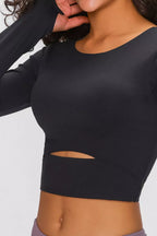 Millennia Long Sleeve Cropped Top With Sports Strap