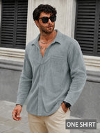 Men's Performance Textured Shirt Breathable, Stylish, All-Season