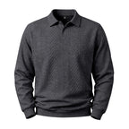 Mens Relaxed Fit Jacquard Textured Casual All Matching Long Sleeve Hoodie