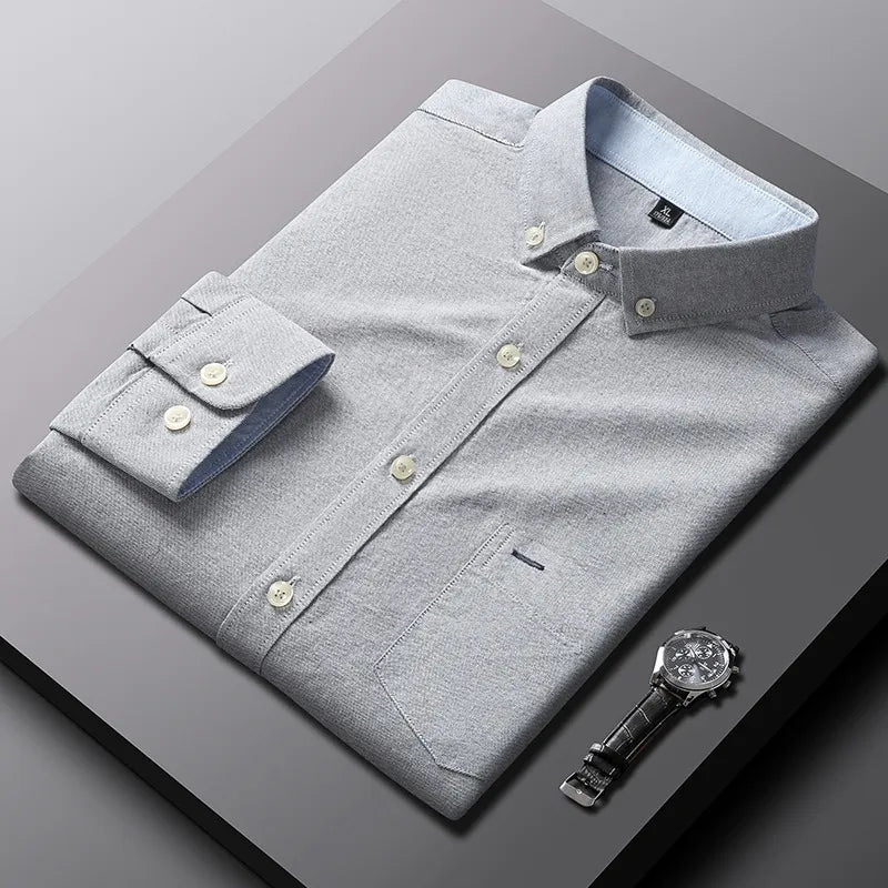 Men's Plus Size Button Down Long Sleeve Shirt