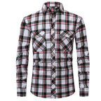 Classic Men's Plaid Shirt With Pockets - Long Sleeve Casual Button Down For Work & Outdoor