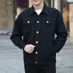 Mens Relaxed-fit Denim Jacket Casual Workwear Style