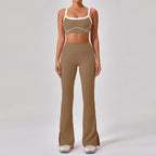 Outdoor Sports Yoga Suits Women's Spaghetti Strap Contrast Color Fitness Set Outfits