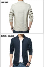 Luxury Black Mens Jacket Fashion Jacket Men Slim Fit Business Casual Male Jackets Warm Outdoor Men's Lightweight Cotton Jacket Elegant Slim Men Solid Color Clothing