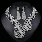 Women's Exaggerated Retro Atmospheric Electroplated Alloy Fashion Feather Jewelry Set