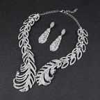 Women's Exaggerated Retro Atmospheric Electroplated Alloy Fashion Feather Jewelry Set