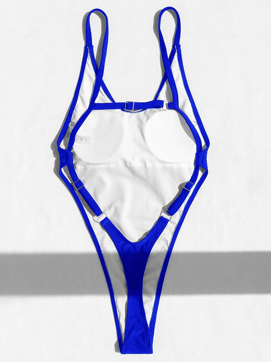 Sexy Backless Extreme String Mini Micro Thong Women Swimwear One Piece Swimsuit Female Monokini High Leg Cut Bathing Suit Swim