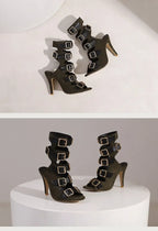 10cm Ultra High with Open Toe Multiple Buckle Strap Belt Sexy Club High Heels Summer Shoes Gladiator Cool Boots Sandals Women