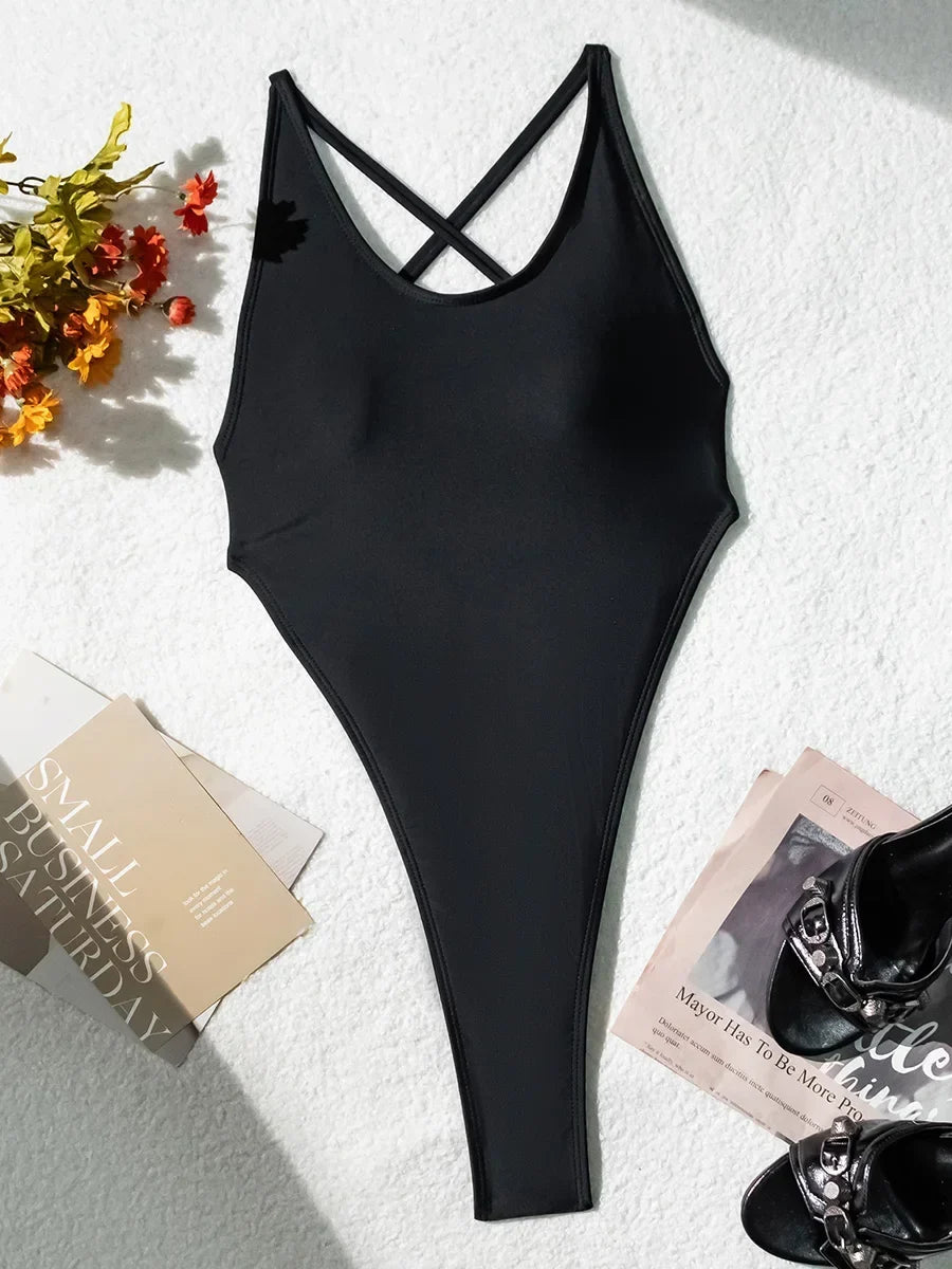 Sexy Backless Extreme String Mini Micro Thong Women Swimwear One Piece Swimsuit Female Monokini High Leg Cut Bathing Suit Swim