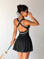 Womens Summer Dresses Tennis Dress w/Built-in Shorts Hotsweet Dress Sportswear Woman Gym Dresses Golf Outfits Sport Yoga Clothes