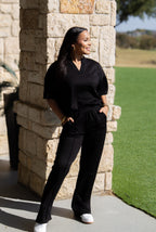 Butter Soft V-Neck Top, Black