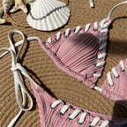8 Colors Halter Ribbed High Leg Cut Bikini Female Swimsuit Women Swimwear Two-pieces Bikini set Bather Bathing Suit Swim V5541Y