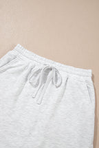 Navy Blue Long Sleeve Zip-Up Top Elastic Waist Skort Set