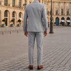 Mens Solid-Colored Business Gentleman Formal Suit With Long Trousers