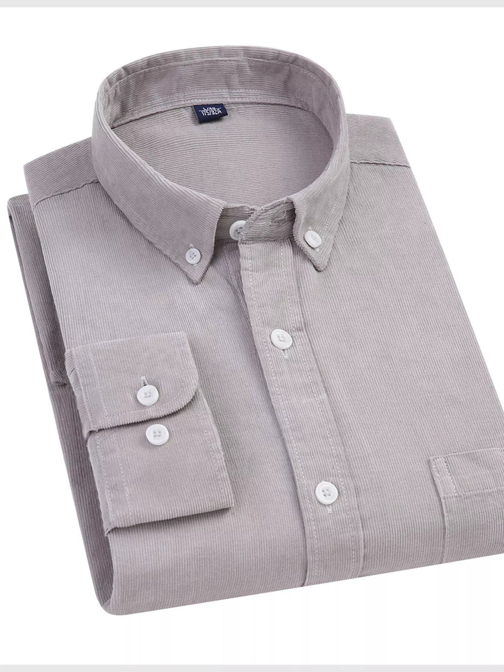 Men's Full Size Corduroy Long Sleeve Button-Down Shirt Plus Size