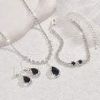Factory Supply Wholesale Explosions Crystal Zircon Necklace Earrings Bracelet Three-piece Set Of Suit Jewelry