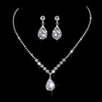 Factory Supply Wholesale Explosions Crystal Zircon Necklace Earrings Bracelet Three-piece Set Of Suit Jewelry