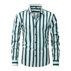 Mens Stretch Wrinkle-Free Digital-Print Plaid And Stripe Shirt