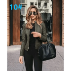 Elegance Autumn And Winter New Solid Color Jacket For Women's PU Leather Warmth Fashion Long-Sleeved Jacket For Women