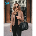 Elegance Autumn And Winter New Solid Color Jacket For Women's PU Leather Warmth Fashion Long-Sleeved Jacket For Women