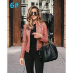 Elegance Autumn And Winter New Solid Color Jacket For Women's PU Leather Warmth Fashion Long-Sleeved Jacket For Women