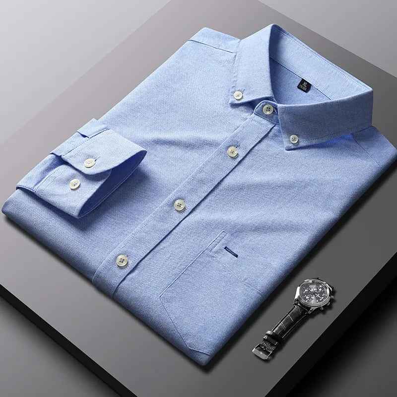 Men's Plus Size Button Down Long Sleeve Shirt
