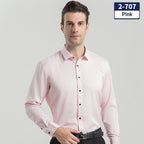 Elegant Business Formal Solid-color Long-sleeve Mens Shirt
