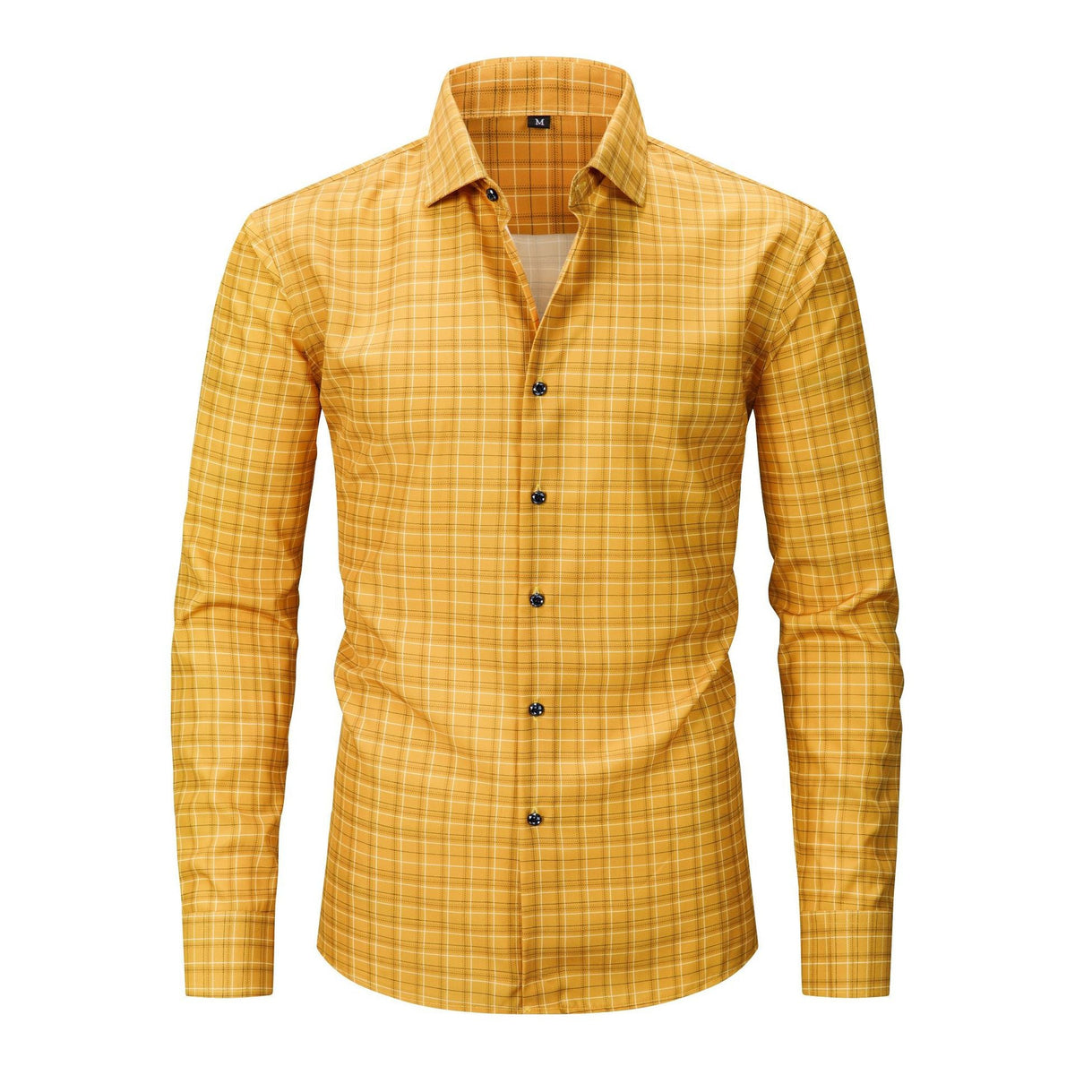 Mens Stretch Wrinkle-Free Digital-Print Plaid And Stripe Shirt