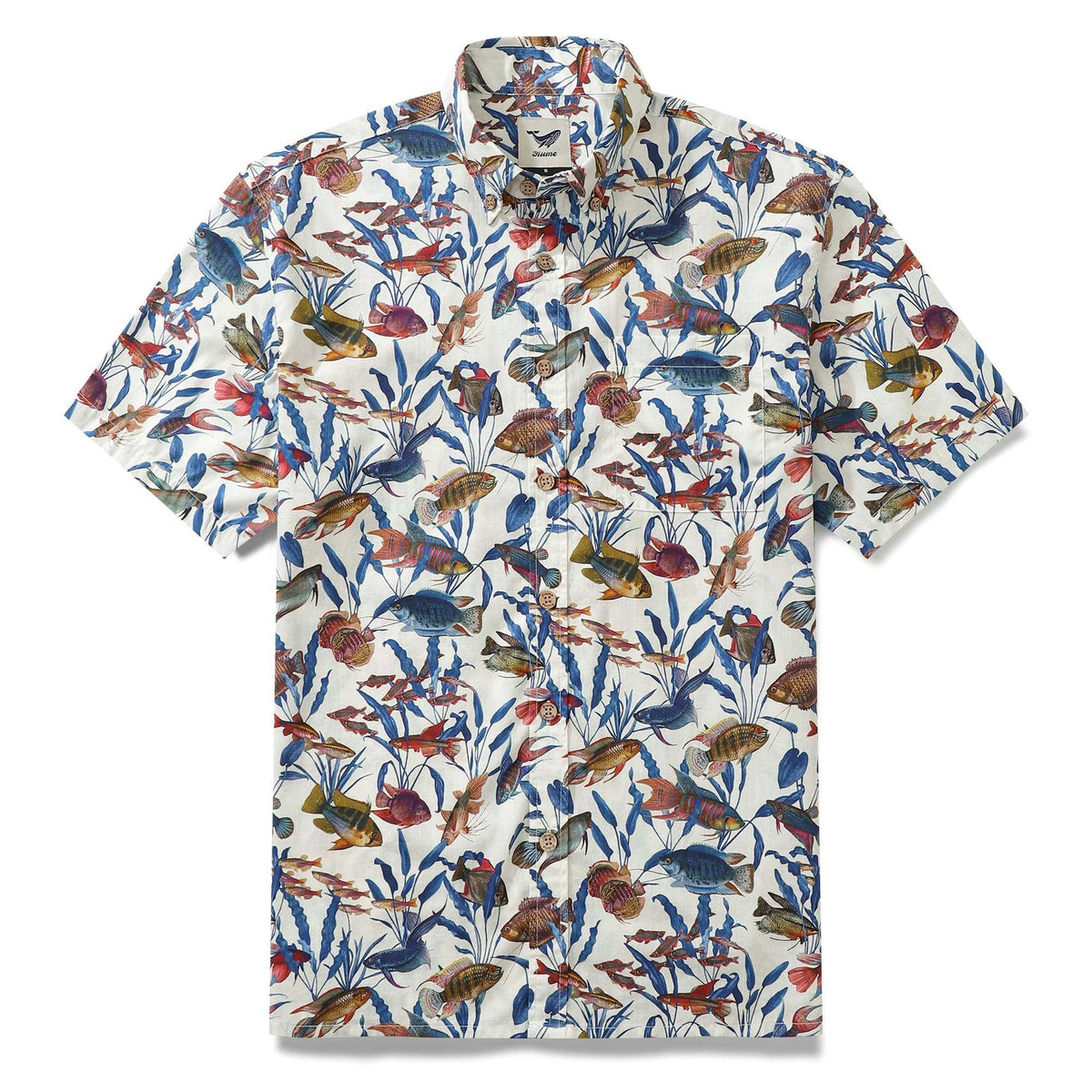 Men's Fish Shirt Button Down Tropical Hawaiian Shirts For Men Short Sleeve Aloha Shirt Nature Collector By Amy