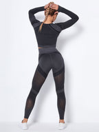 Women's Seamless Yoga Set - Quick-Dry Long Sleeve & Leggings