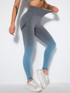 Women's Seamless Gradient High Waist Quick-Dry Hip Lift Fitness Leggings