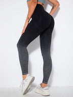 Women's Seamless Gradient High Waist Quick-Dry Hip Lift Fitness Leggings