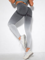 Women's Seamless Gradient High Waist Quick-Dry Hip Lift Fitness Leggings