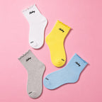 WMNS Lettuce Edge Quarter Socks 4 pack