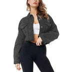 New Incredible Spring Women Sexy Ripped Denim Jackets Vintage Casual Short Jean Jacket Puff Sleeve Winter Female Coat Streetwear