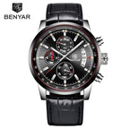 Stylish Wrist Watch For Men Genuine Leather Strap Watch Perfect Quartz Movement And Scratch Resistant Analog Chronograph Business Watches