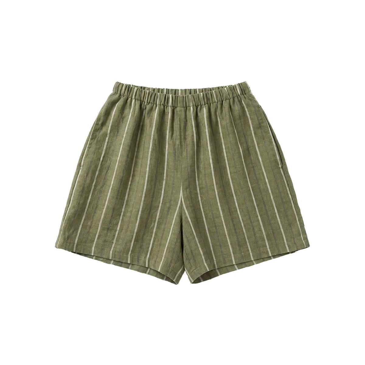 Women's Striped Linen Sleeveless Shirt and Shorts Set Casual Summer